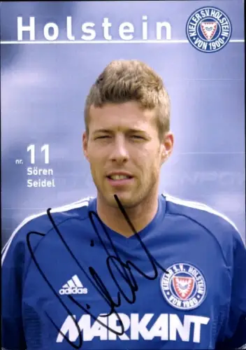 Autogrammkarte Fußballer Sören Seidel, Holstein Kiel, Autogramm