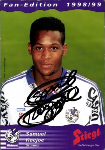 Autogrammkarte Fußballer Samuel Koejoe, SV Wüstenrot Salzburg, Autogramm