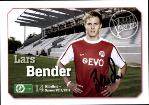 Autogrammkarte Fußballer Lars Bender, Kickers Offenbach, Autogramm