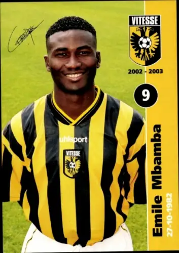 Autogrammkarte Fußballer Emile Mbamba, Vitesse Arnheim, Autogramm