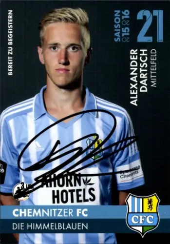 Autogrammkarte Fußballer Alexander Dartsch, Chemnitzer FC, Autogramm