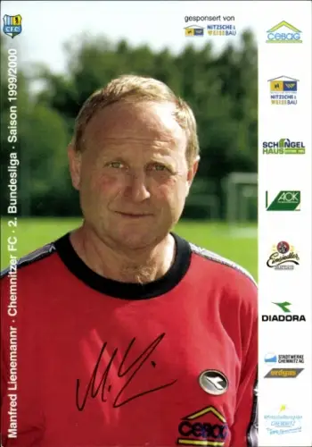Autogrammkarte Co Trainer Manfred Lienemann, Chemnitzer FC, Autogramm