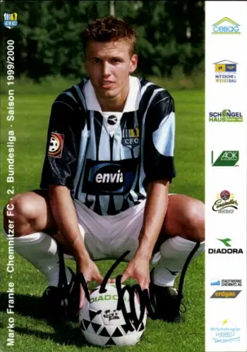 Autogrammkarte Fußballer Marko Franke, Chemnitzer FC, Autogramm