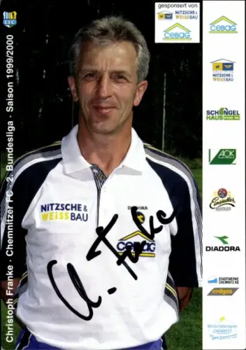 Autogrammkarte Trainer Christoph Franke, Chemnitzer FC, Autogramm
