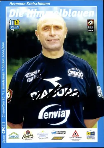 Autogrammkarte Co Trainer Hermann Kretschmann, Chemnitzer FC, Autogramm