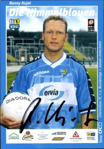 Autogrammkarte Fußballer Ronny Kujat, Chemnitzer FC, Autogramm