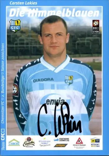 Autogrammkarte Fußballer Carsten Lakies, Chemnitzer FC, Autogramm