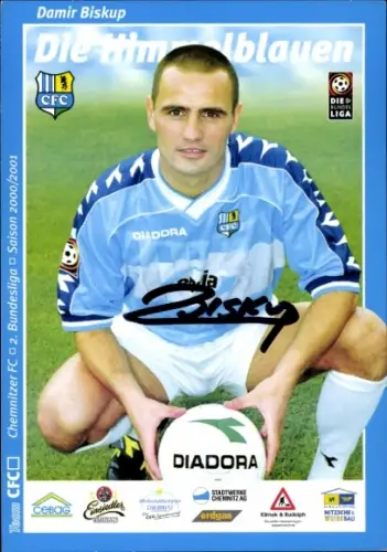 Autogrammkarte Fußballer Damir Biskup, Chemnitzer FC, Autogramm
