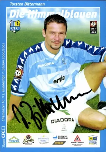Autogrammkarte Fußballer Torsten Bittermann, Chemnitzer FC, Autogramm