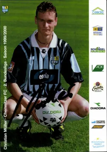 Autogrammkarte Fußballer Christian Müller, Chemnitzer FC, Autogramm