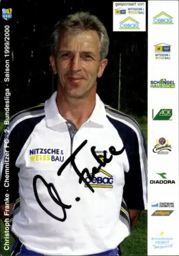 Autogrammkarte Trainer Christoph Franke, Chemnitzer FC, Autogramm