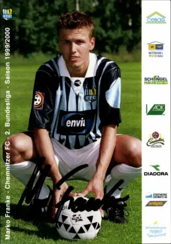 Autogrammkarte Fußballer Marko Franke, Chemnitzer FC, Autogramm