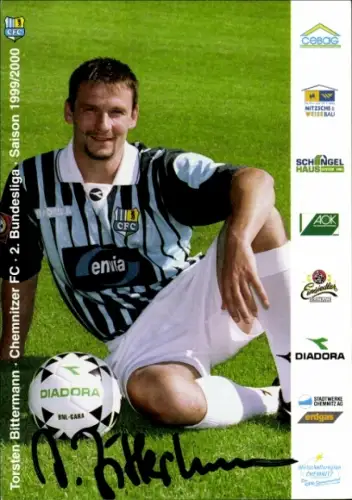 Autogrammkarte Fußballer Torsten Bittermann, Chemnitzer FC, Autogramm