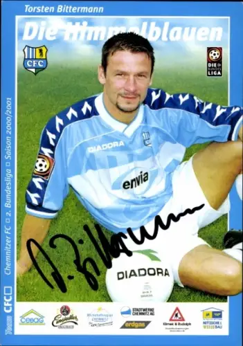 Autogrammkarte Fußballer Torsten Bittermann, Chemnitzer FC, Autogramm