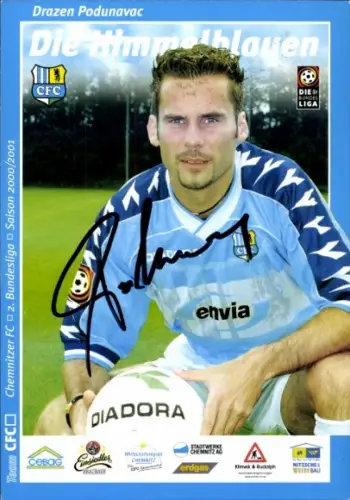 Autogrammkarte Fußballer Drazen Podunavac, Chemnitzer FC, Autogramm