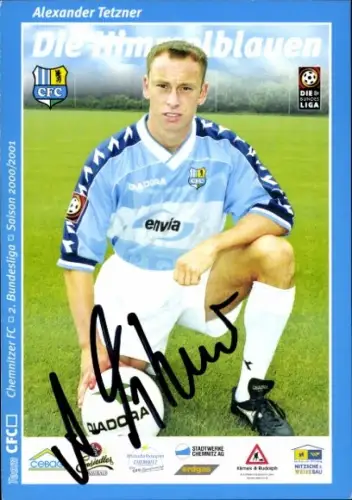 Autogrammkarte Fußballer Alexander Tetzner, Chemnitzer FC, Autogramm