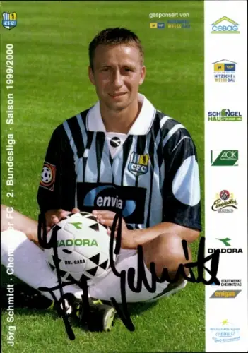 Autogrammkarte Jörg Schmidt, Chemnitzer FC, Portrait, Autogramm