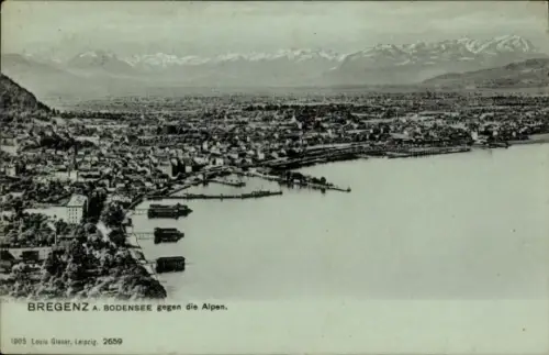 Ak Bregenz am Bodensee Vorarlberg, Gesamtansicht