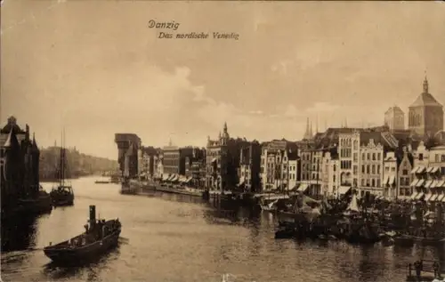 Ak Gdańsk Danzig, Stadtansicht, Krantor