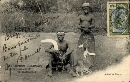 Ak Brazzaville Französisch Kongo, Kriegsausrüstung, Mission