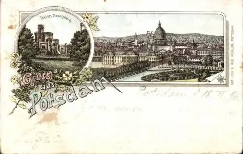 Litho Potsdam, Panorama, Schloss Babelsberg