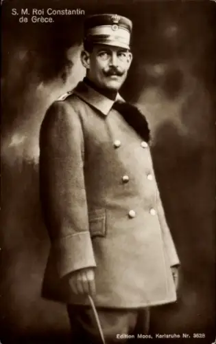 Ak Konstantin, König von Griechenland, Portrait