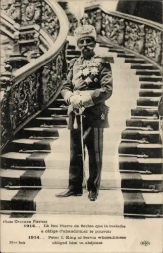 Ak König Peter I. Karadjordjevic von Jugoslawien, König von Serbien, Standportrait, I. WK