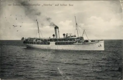 Ak Salonschnelldampfer Hertha, Reederei Braeunlich Stettin