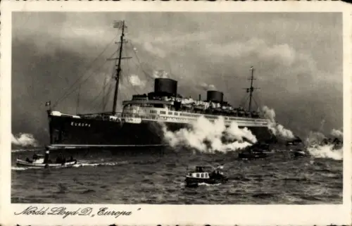 Ak Dampfschiff Europa, Norddeutscher Lloyd Bremen, In Fahrt