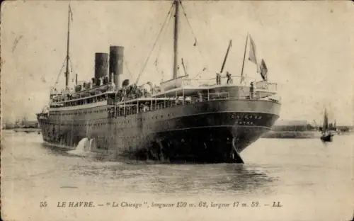 Ak Le Havre Seine Maritime, Paquebot Le Chicago, CGT
