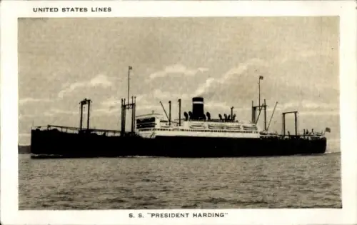 Ak Steamer SS President Harding, United States Lines, USL