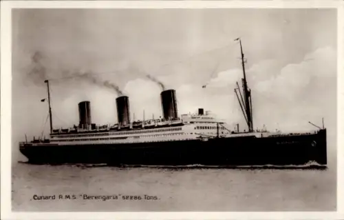 Ak Dampfer RMS Berengaria, Cunard Line