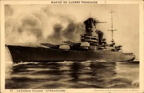 CPA Marine Militaire Française, Croiseur Cuirassé Strasbourg
