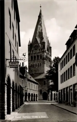 Ak Soest in Westfalen, Hotel Deutsches Haus,  Rathausstraße, Dom,  Gebäude