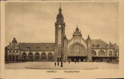Ak Krefeld am Niederrhein, Hauptbahnhof