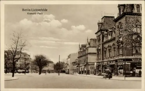 Ak Berlin Steglitz Lichterfelde, Kranold-Platz, Geschäfte