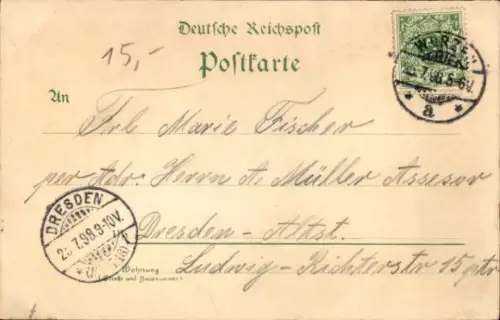 Litho Wurzen in Sachsen, Jäger-Kaserne, Kgl. Gymnasium, Post