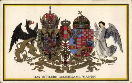 Wappen Ak Das mittlere gemeinsame Wappen, Österreich Ungarn