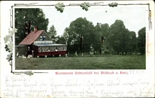 Passepartout Ak Oehrenfeld Drübeck Ilsenburg am Nordharz, Gasthaus Oehrenfeld