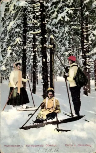 Ak Oberhof im Thüringer Wald, Wintersport, Schnee, Personen, Skiern, Thüringerwald, Oberhof