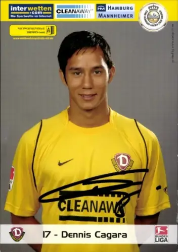 Autogrammkarte Fußballer Dennis Cagara, SG Dynamo Dresden, Autogramm