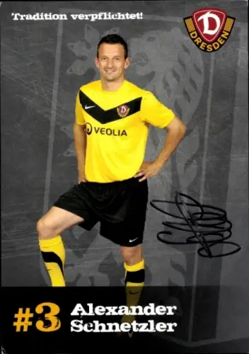 Autogrammkarte Fußballer Alexander Schnetzler, SG Dynamo Dresden, Autogramm