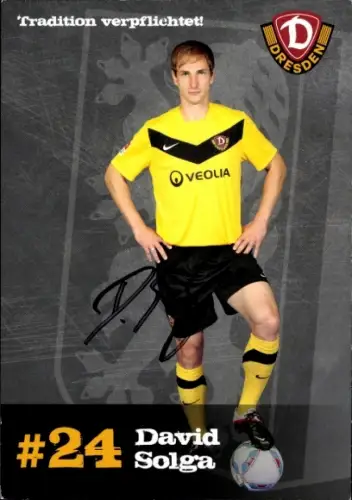 Autogrammkarte Fußballer David Solga, SG Dynamo Dresden, Autogramm