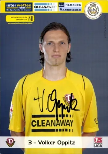 Autogrammkarte Fußballer Volker Oppitz, SG Dynamo Dresden, Autogramm