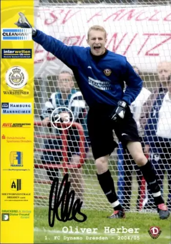 Autogrammkarte Fußballer Oliver Herber, SG Dynamo Dresden, Autogramm