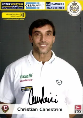Autogrammkarte Fußballer Christian Canestrini, SG Dynamo Dresden, Autogramm