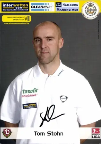 Autogrammkarte Fußballer Tom Stohn, SG Dynamo Dresden, Autogramm
