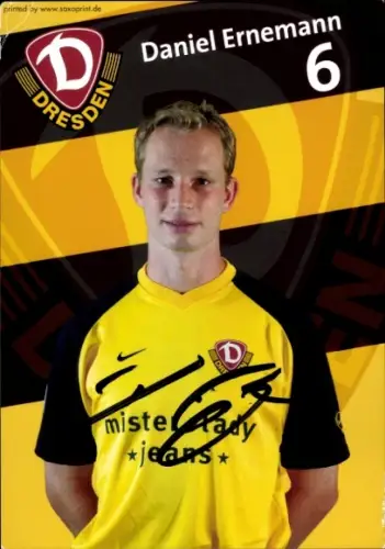Autogrammkarte Fußballer Daniel Ernemann, SG Dynamo Dresden, Autogramm