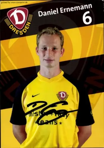 Autogrammkarte Fußballer Daniel Ernemann, SG Dynamo Dresden, Autogramm