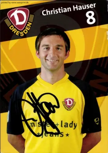 Autogrammkarte Fußballer Christian Hauser, SG Dynamo Dresden, Autogramm